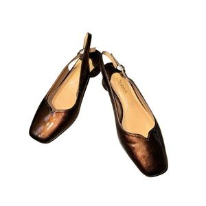 ✨ J. Renee Metallic Bronze Slingback Flats – Size 7.5
